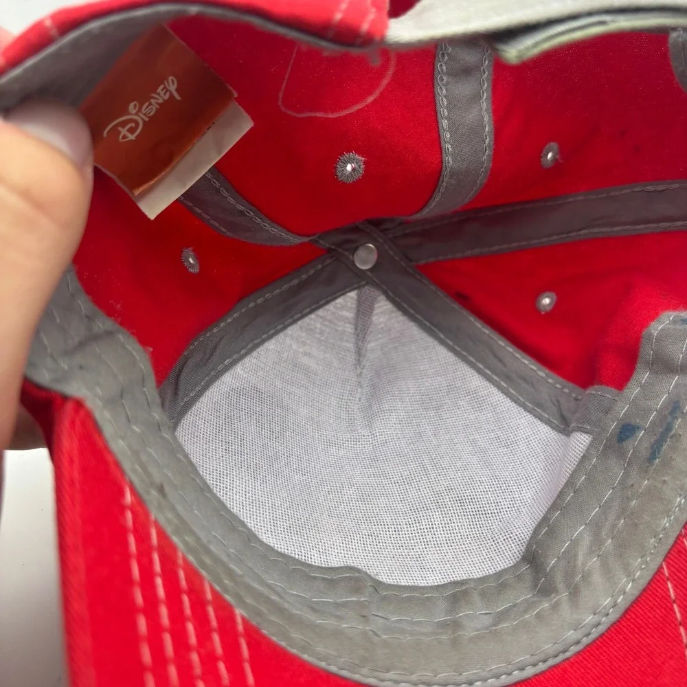 Disney Mickey Mouse Youth Baseball Hat Red Gray Adjustable Cap